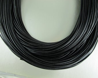 Leather Cord, BLACK, Premium Greek, 1.9mm, 2 yards (6 feet)