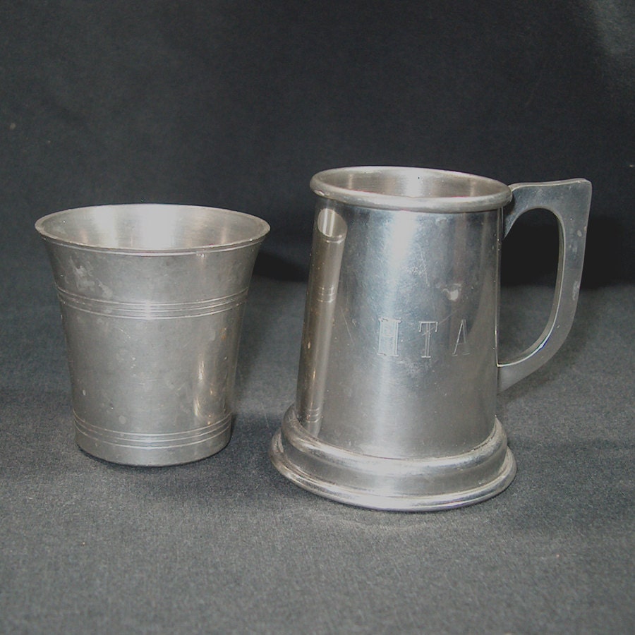 Vintage Stieff Pewter Shot Glasses / Colonial Williamsburg