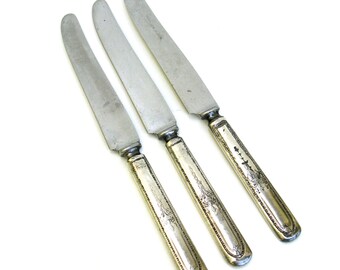 3 vintage silver butter knives ... shabby chic knife