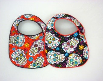 Sugar Skulls Baby Bibs - set of 2 bibs