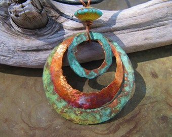 Copper Jewelry Lampwork Bead Copper Pendant