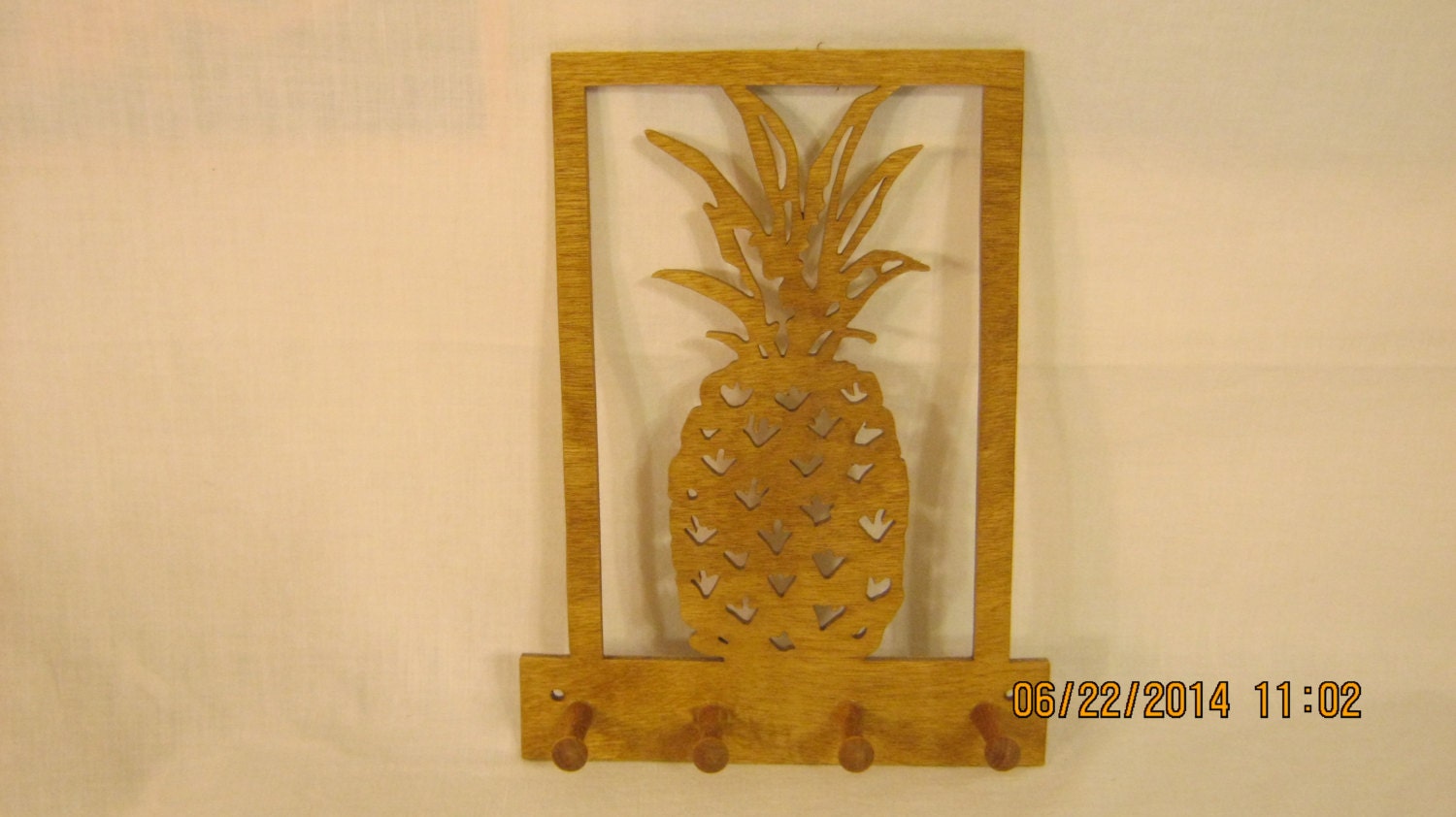 PINEAPPLE Key Rack Scroll Saw Plaque