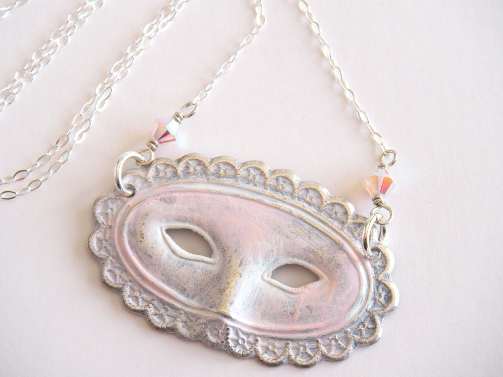 Mask Necklace Theater Mask Necklace Masquerade Necklace