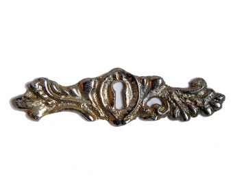 FREE SHIPPING Vintage Antique Ornate Brass Keyhole Escutcheon Plate E1303