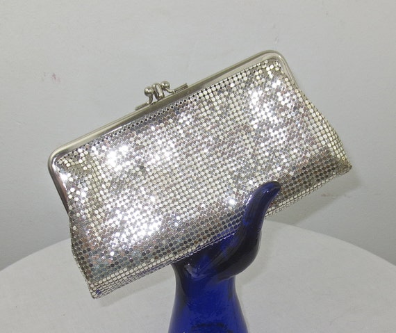 whiting and davis silver mesh clutch