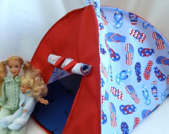 Pop Up TENT Flip Flops dolls or stuffed animals up to 14 inch