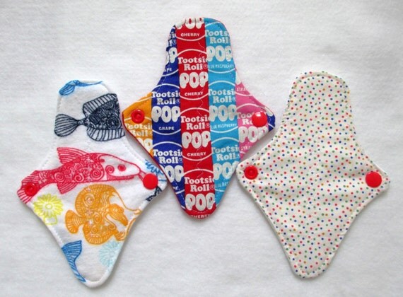 Reusable Thong Pad G String Set Of Three 6.5 Inch by handsewnbyme