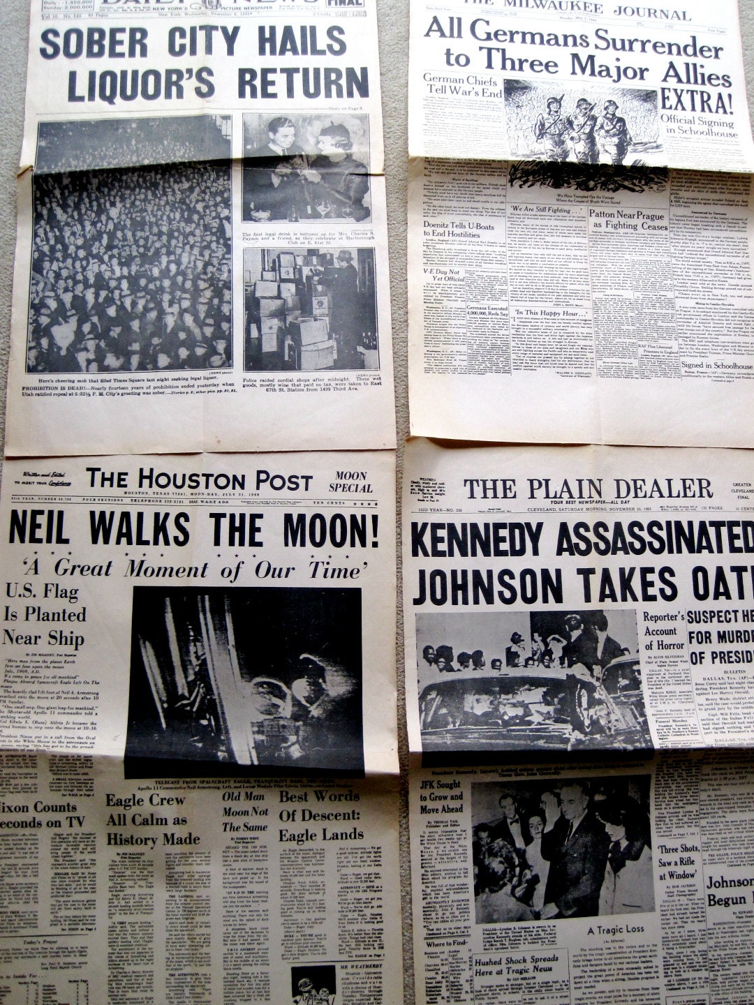 Vintage Newspaper Headlines from the 30s-60s by VintageGoodThings