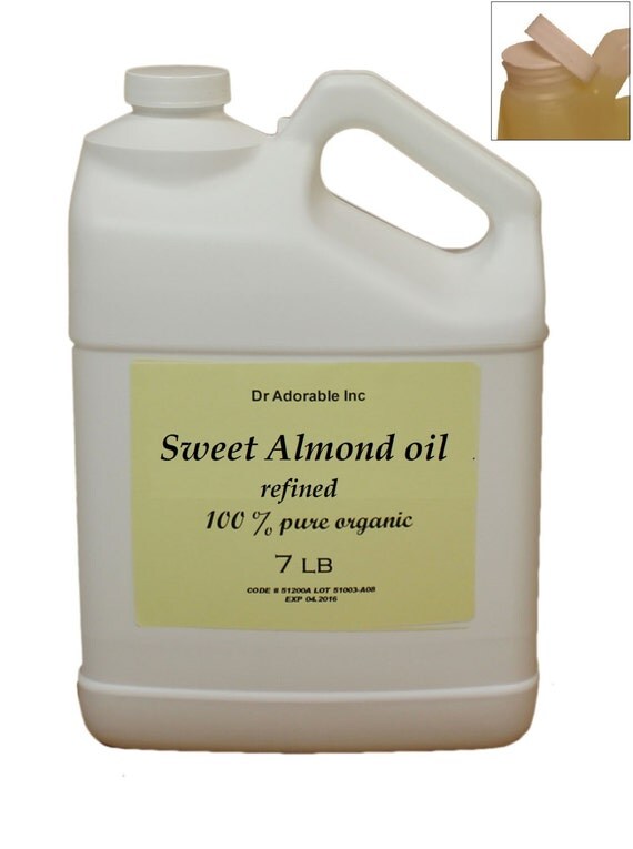 7 Lb Pure Organic Sweet Almond Oil Gallon Cold by kessil2000