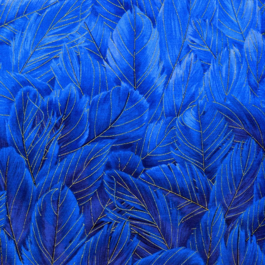 Blue Feather Ombre Border Timeless Treasures Fat Quarter