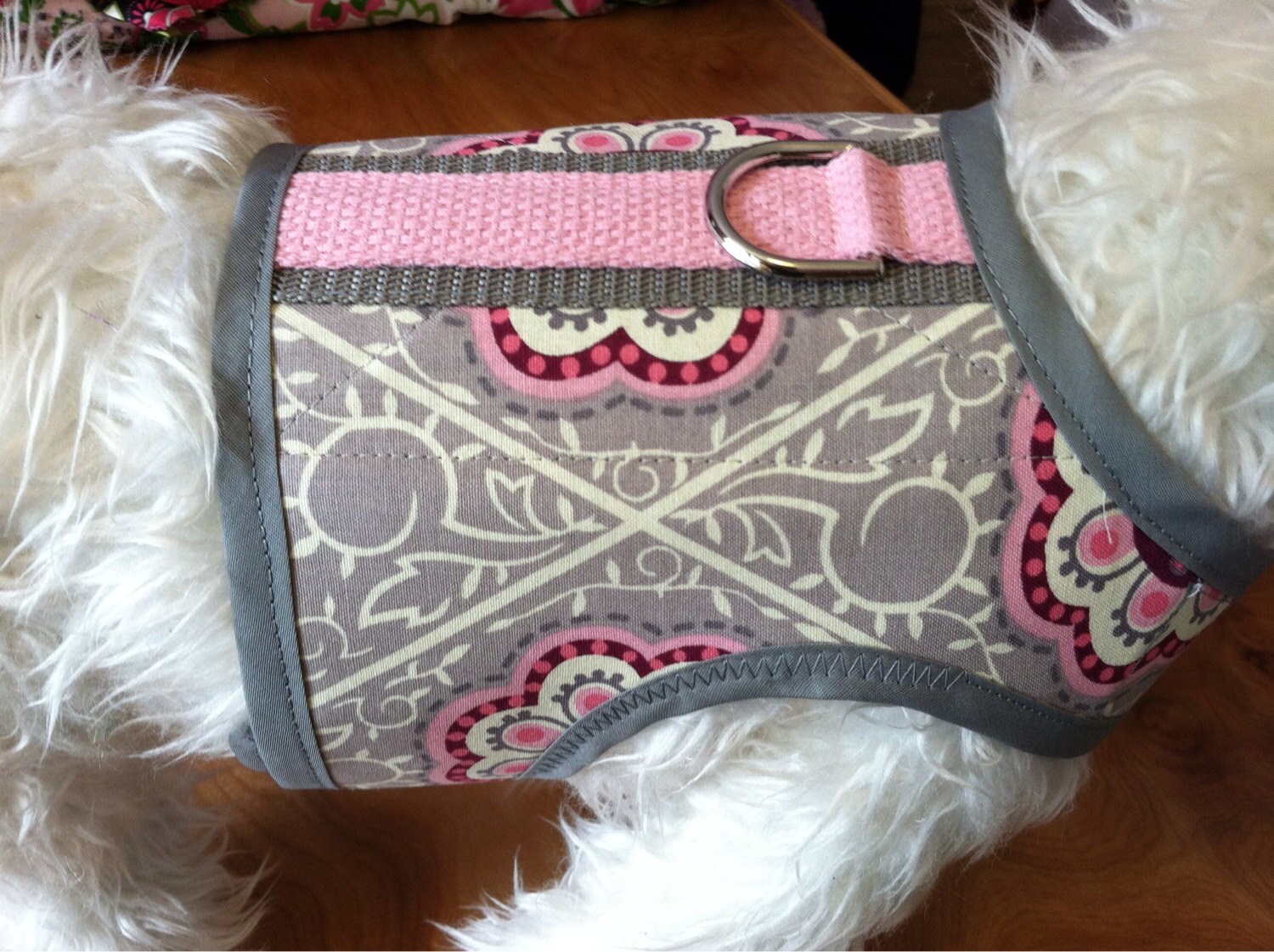 Pink Rose Medallions Small Dog Harness dog harnesses pet