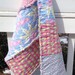 Handmade Baby Rag Quilt Stroller Car Seat Cover Changing Pad Pink Blue Floral Photo Prop ready to ship
