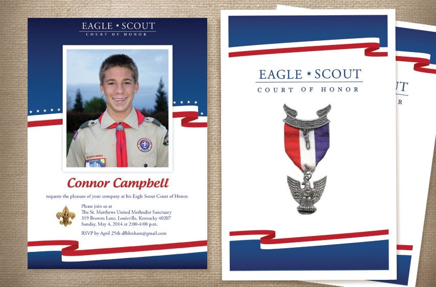 invitation letter y by Red / Eagle and Scout White Program Invitations