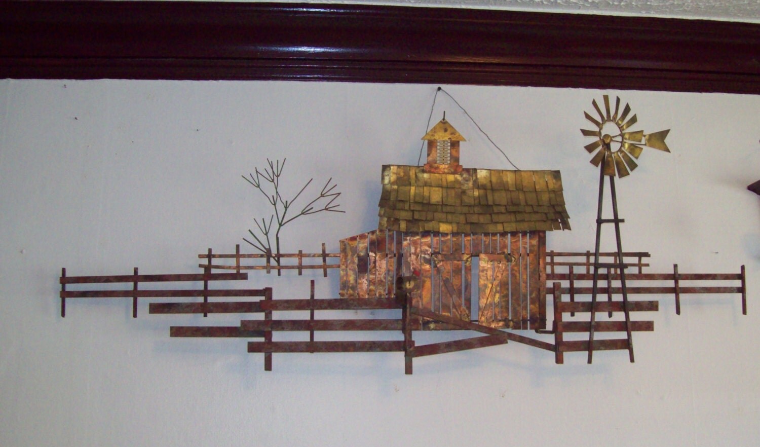 Signed C. Jere Farm Scene mix metal wall by YesterdayAndTomorrow