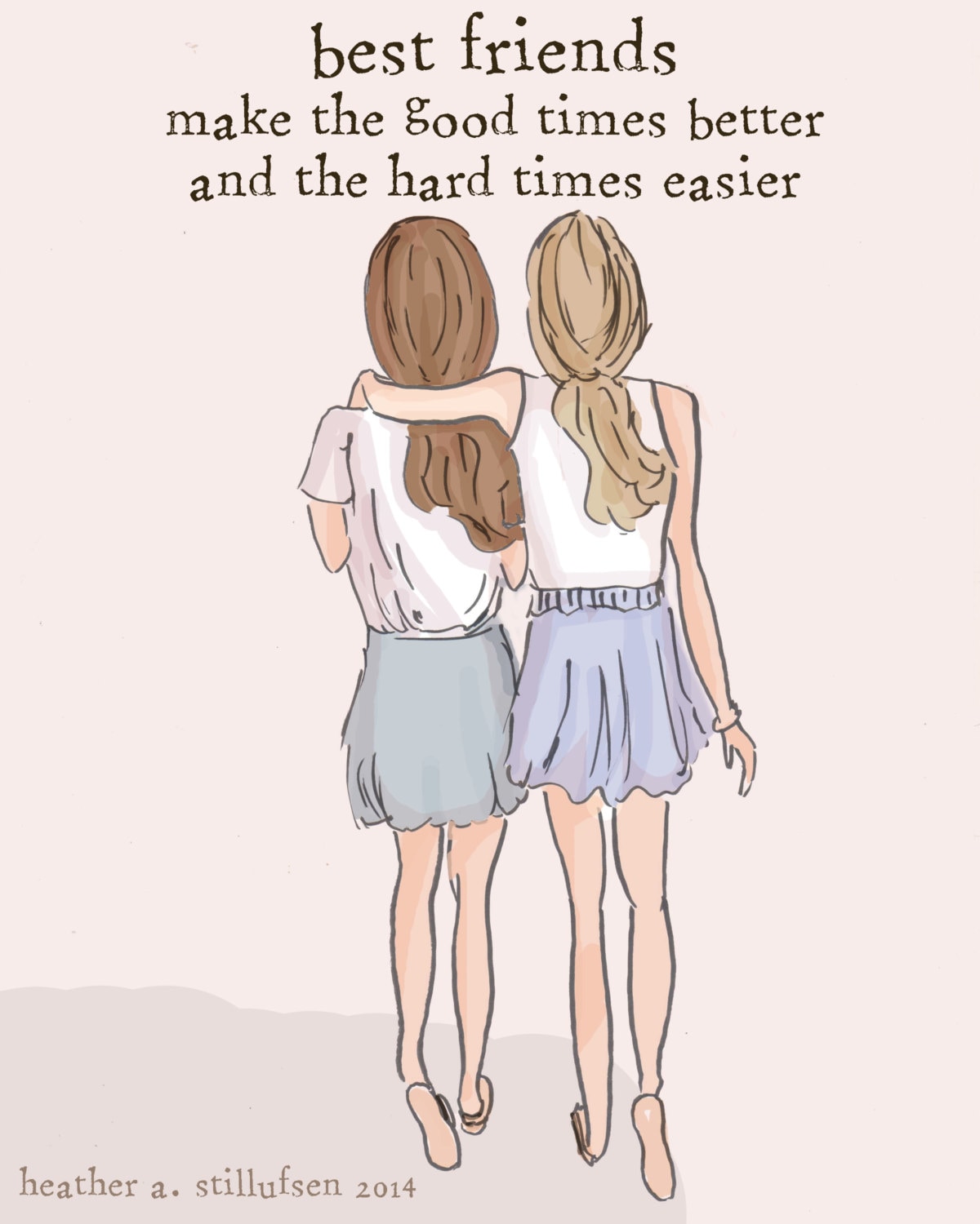 Best Friends Sister Wall Art Sisters by RoseHillDesignStudio