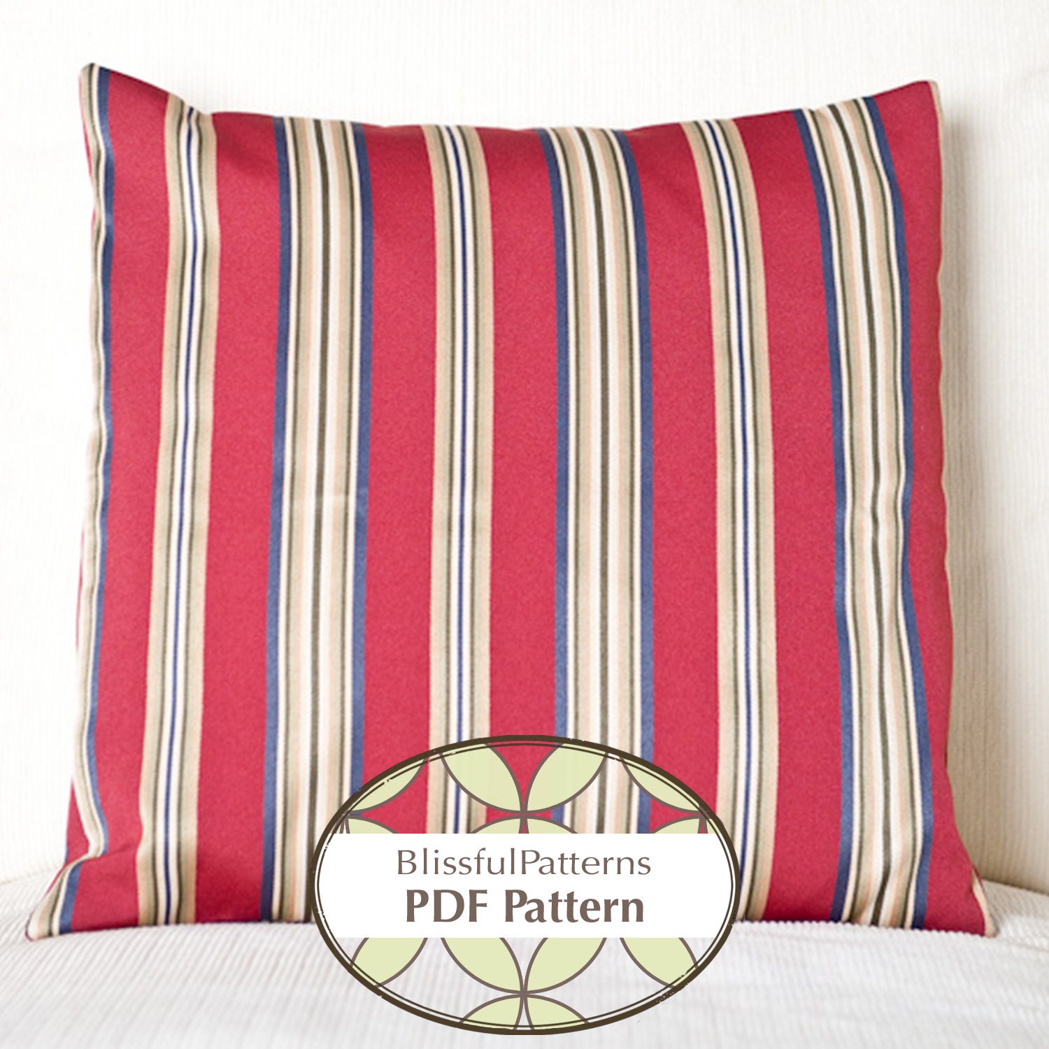Envelope Style Pillow Case PDF SEWING PATTERN Instant