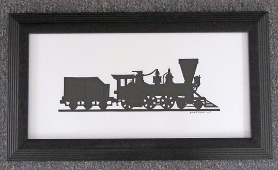 Steam Engine Train Scherenschnitte Hand Paper Cutting Art