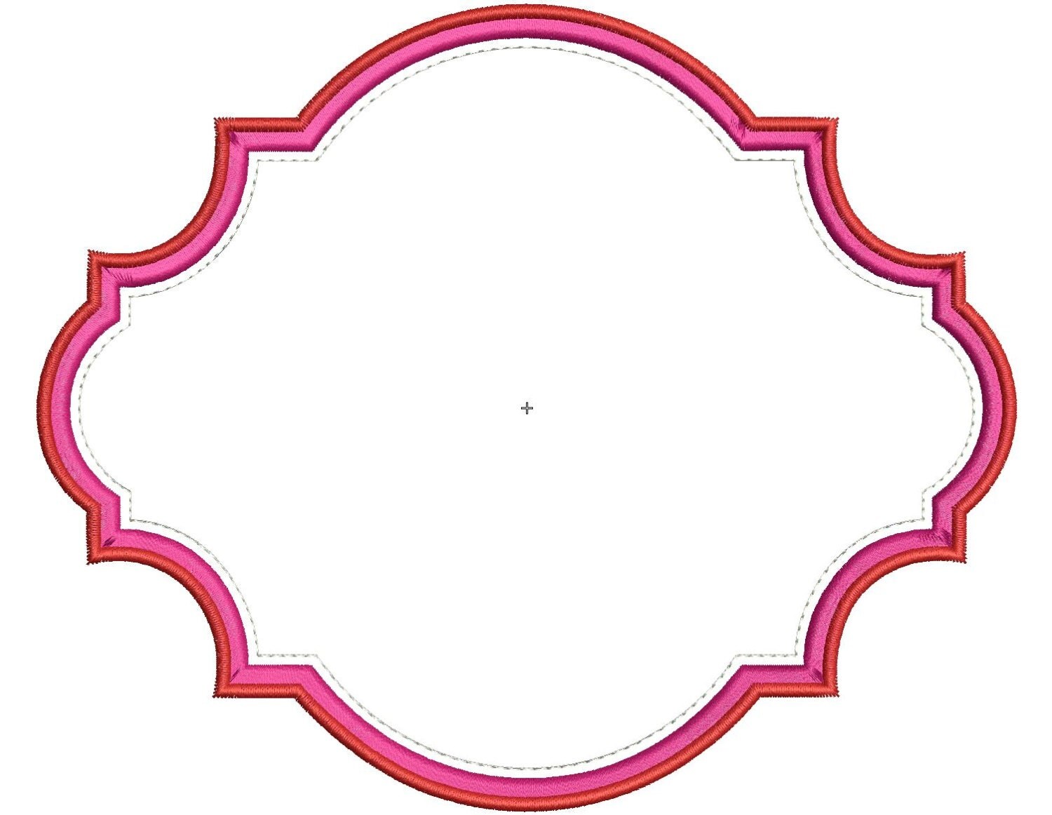 Scallop Monogram Frame Digital Machine Embroidery Applique