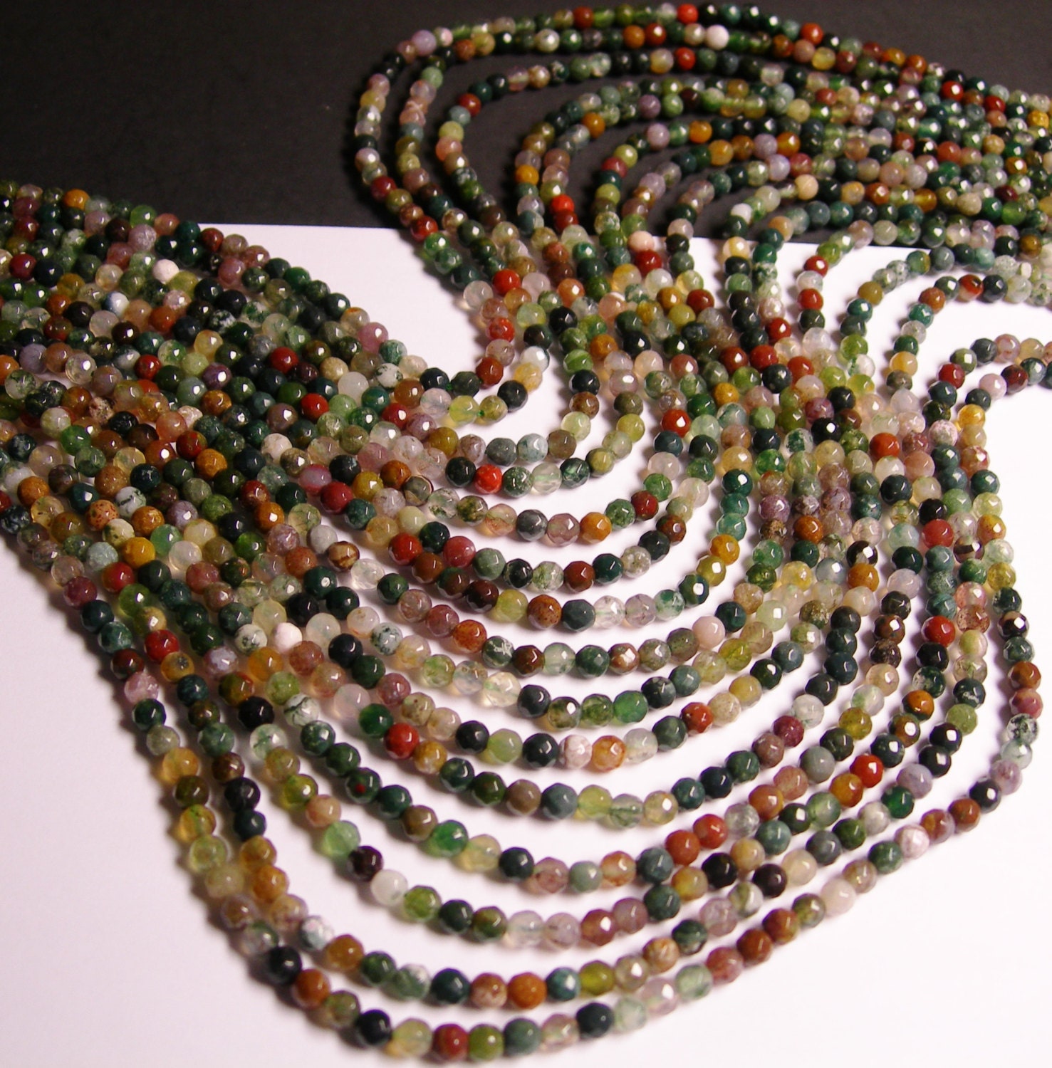 Indian Agate 4mm faceted beads full strand 94 beads RFG593