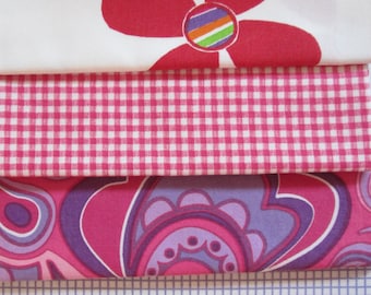 Vintage Sheet Fabric, Reclaimed Bed Linen Fabrics, Fat Quarter Bundle Mod Madness (5 Pack)
