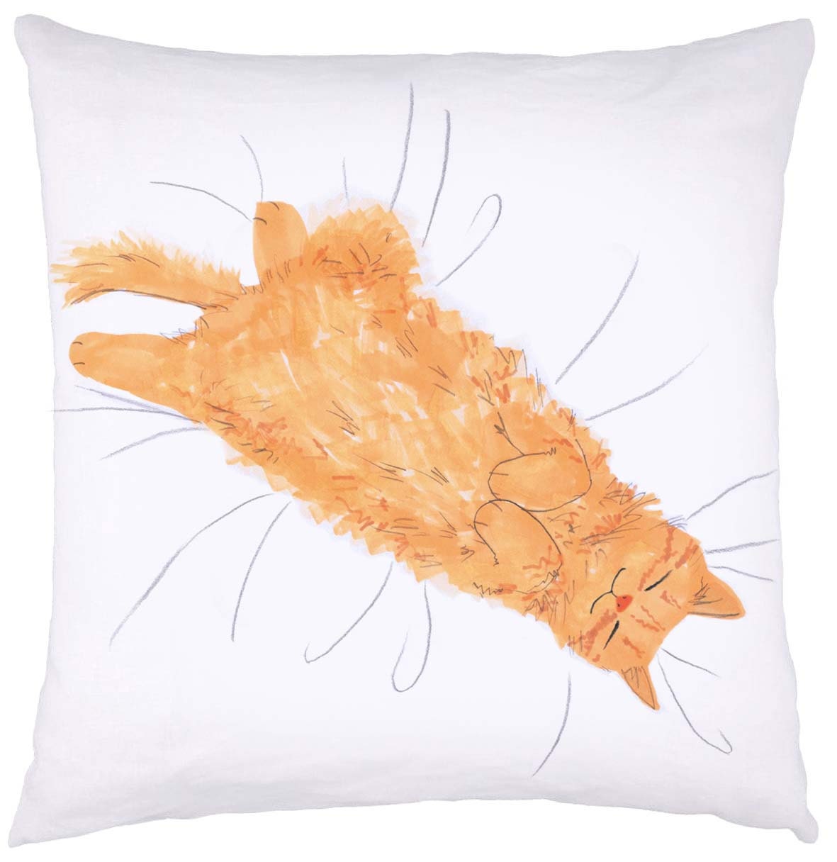 ginger cat pillow