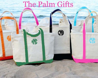 Canvas Beach Tote Bags- Monogrammed Beach Bag from The Palm Gifts ...