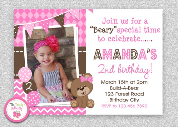 Bear Birthday Invitation , Teddy Bear Birthday Party Invitation Il_570xn