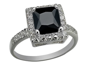 black cz wedding ring