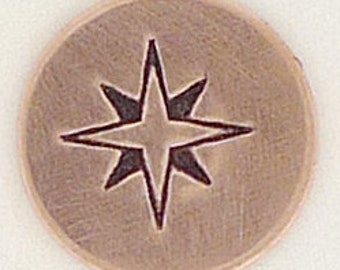 Compass Rose Stamp-Measures approx 6 mm- Metal Design Stamp-Metal Stamping Supplies for Personalized Jewelry