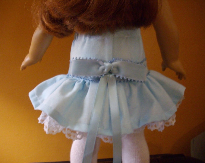 Blue drop waist skirt fits dolls like American Girl and 18" dolls