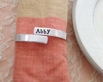 Set of 5 family napkin rings, personalized, fun party set
