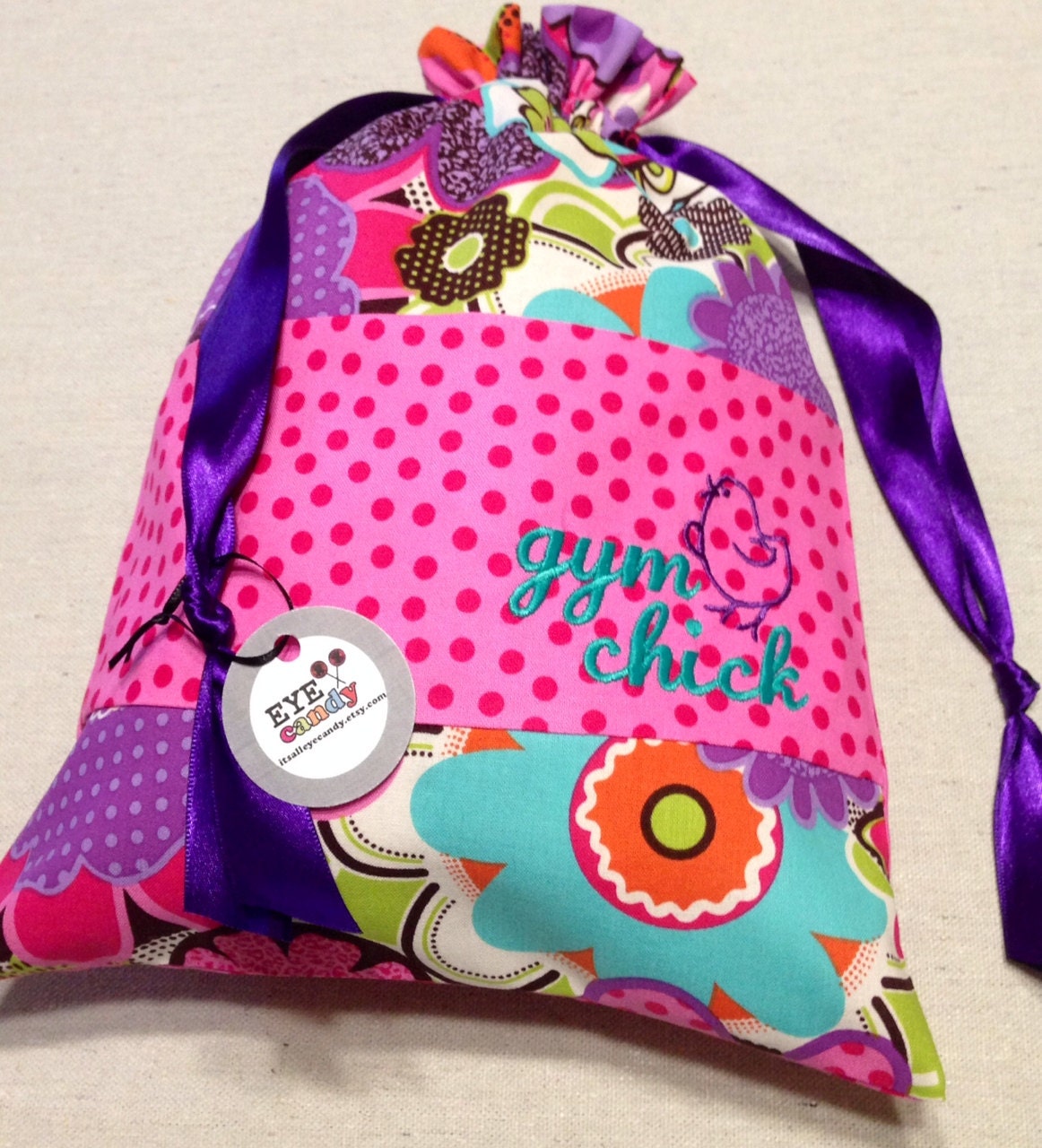ItemH4 Personalized Gymnastics Grip Bag Gym Chick Purple