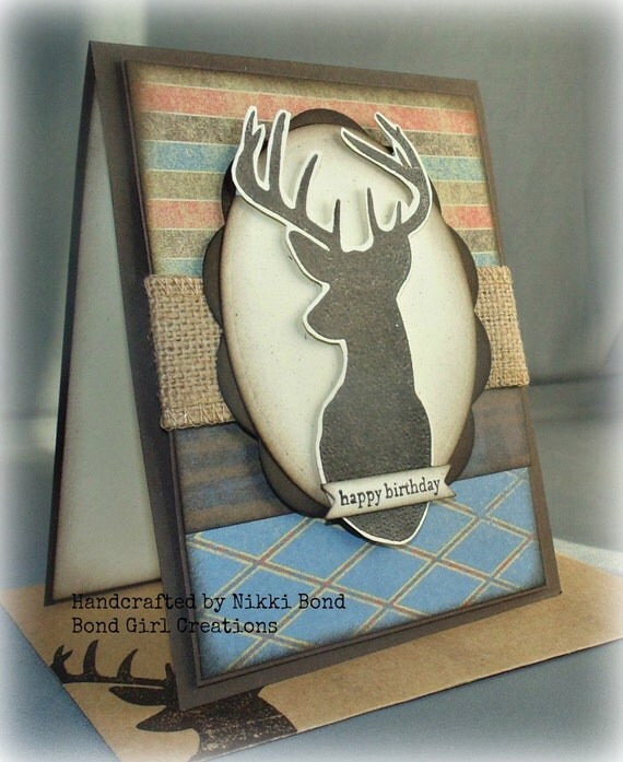 Deer Buck Handmade Birthday Card by BondGirlCreations26 on Etsy