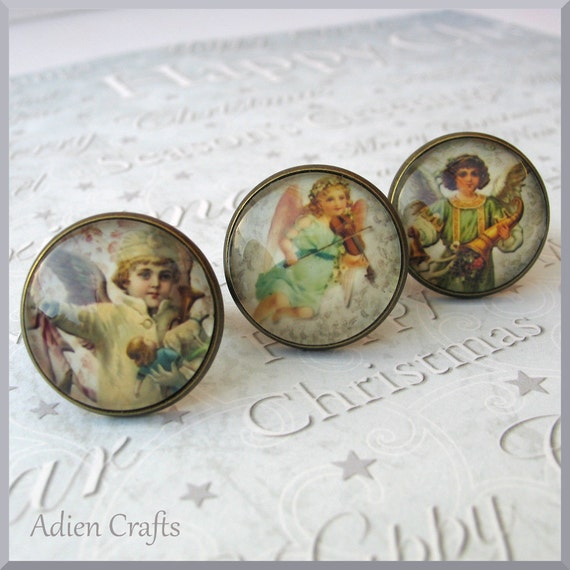 Christmas Rings Set of 3 Large Fashion Rings by adiencrafts