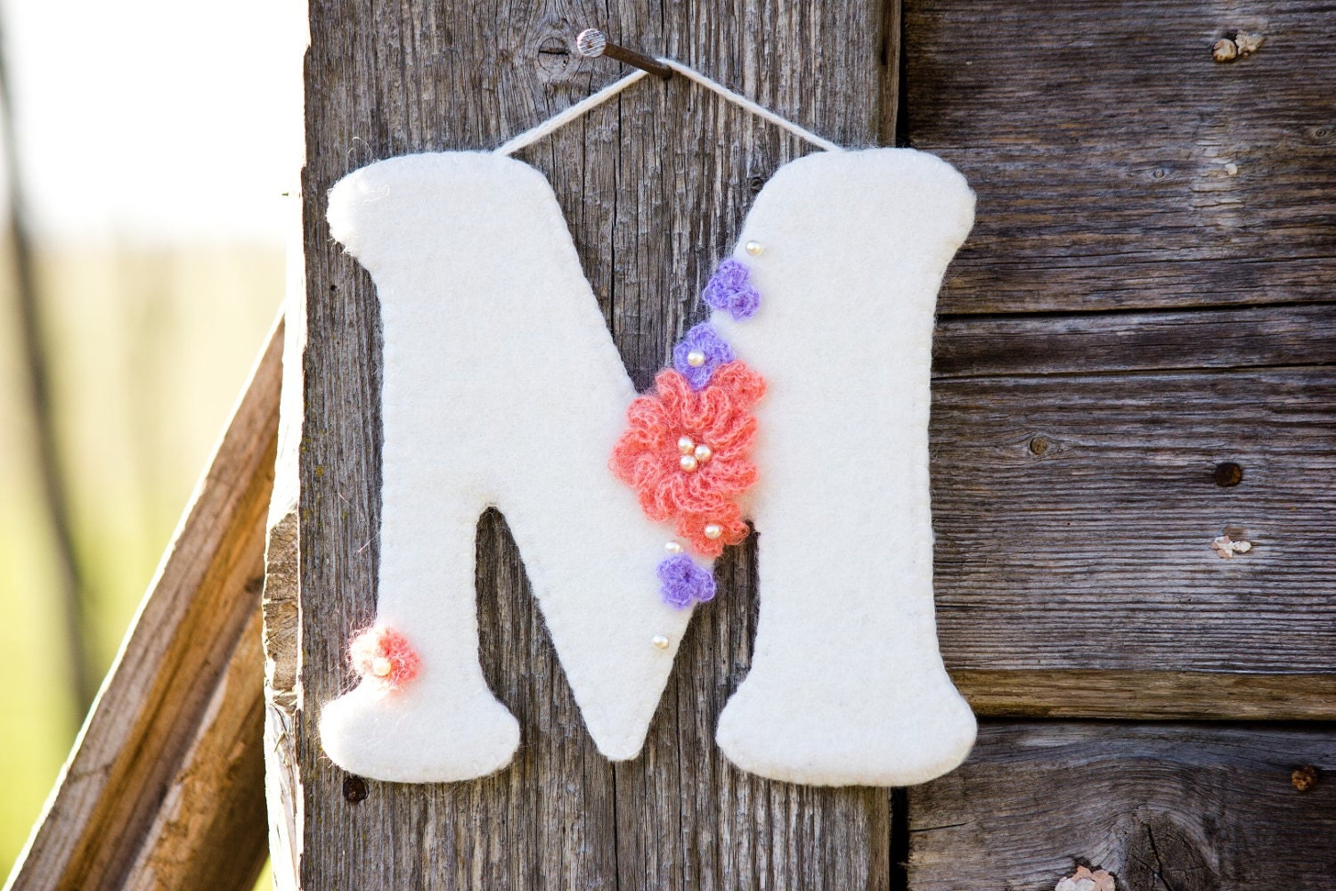 Wall letter M Home decor Nursery decor Baby by EleditaDesigns