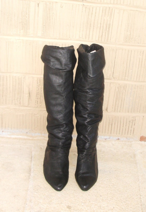 leather slouch over the knee boots
