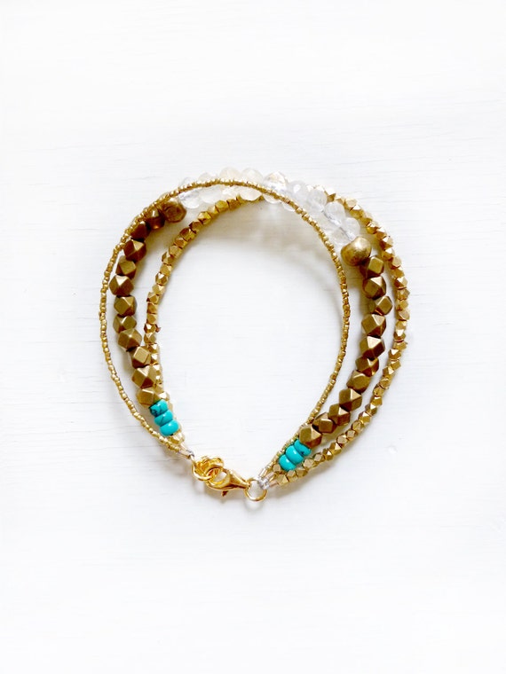 Items similar to Layered brass bracelet on Etsy