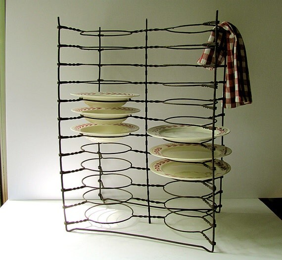 Items similar to DONATED Vintage Antique Double Pie Rack Plate Rack