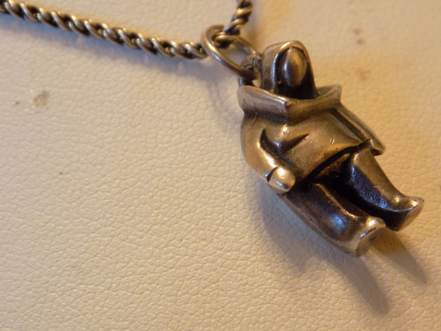 Vintage sterling silver Inuit or Eskimo pendant signed 18