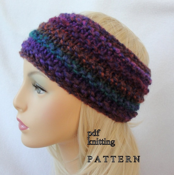 Knit Ear Warmer Pattern, Knit Headband pattern, Downhill ...