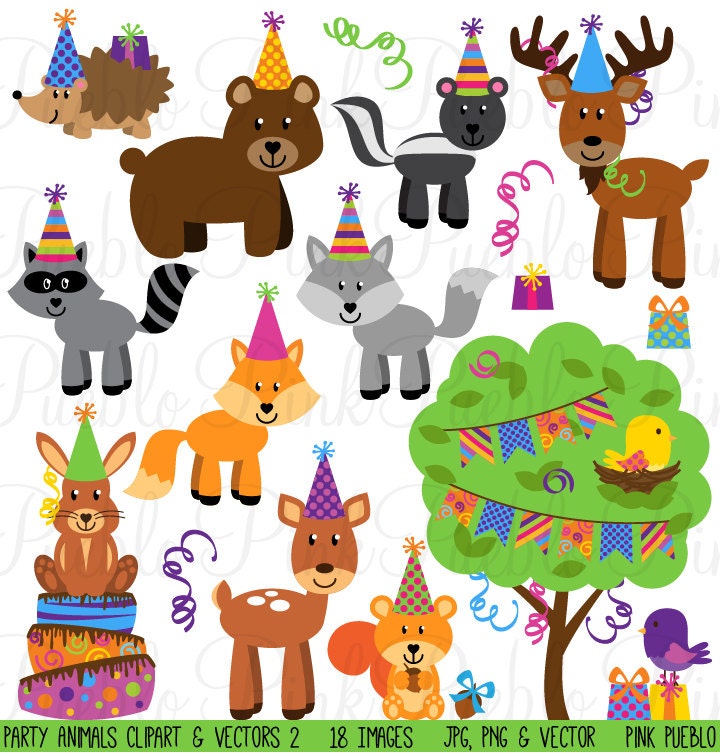 Birthday Party Animals Clipart Clip Art Forest Woodland