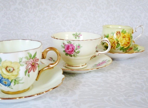 and Cup  Saucers Saucer  Pastel and cup Holiday  Teacups cheap Sets    Vintage vintage  Tea and saucer