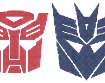 Transformers Autobots & Decepticons Logo Cross Stitch Pattern Ornaments size Instant Download