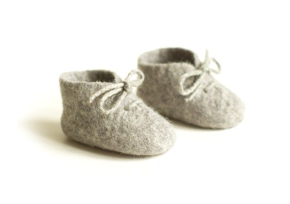 felted baby booties / PURE WOOL / eco friendly gift / made to