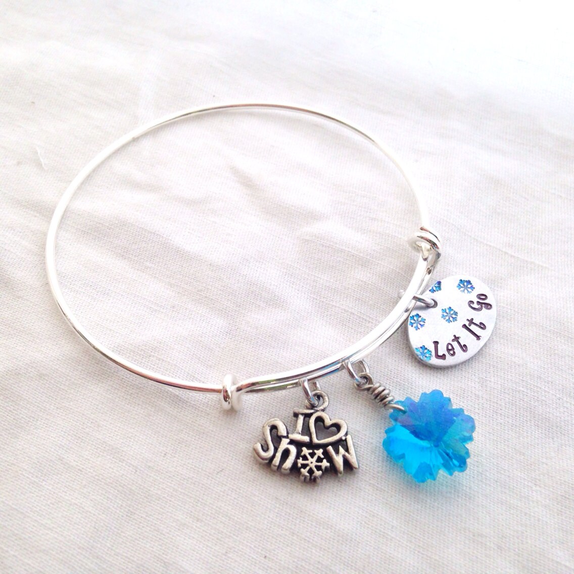 Hand stamped Expandable Charm Bracelet by faeriekissageStudio
