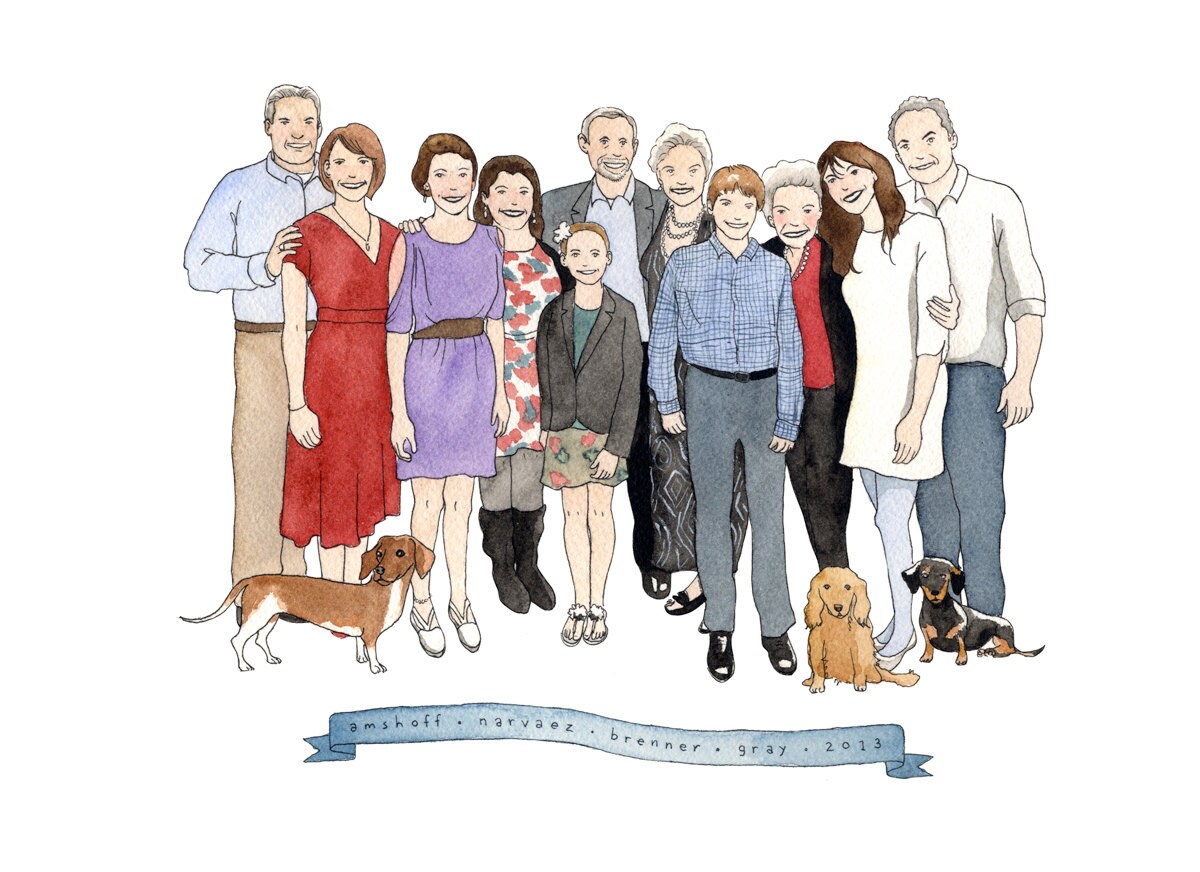 Custom Portrait Large Extended Family Example 8x10 by novgorodoff