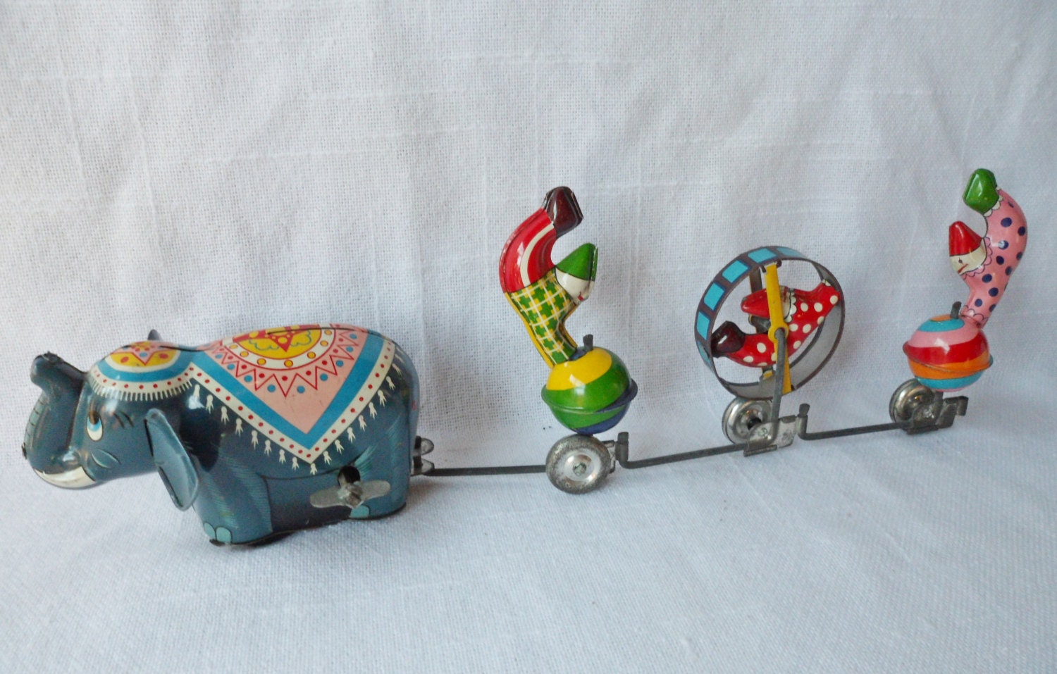 Vintage 1950's Tin Wind Up ELEPHANT CIRCUS Japan