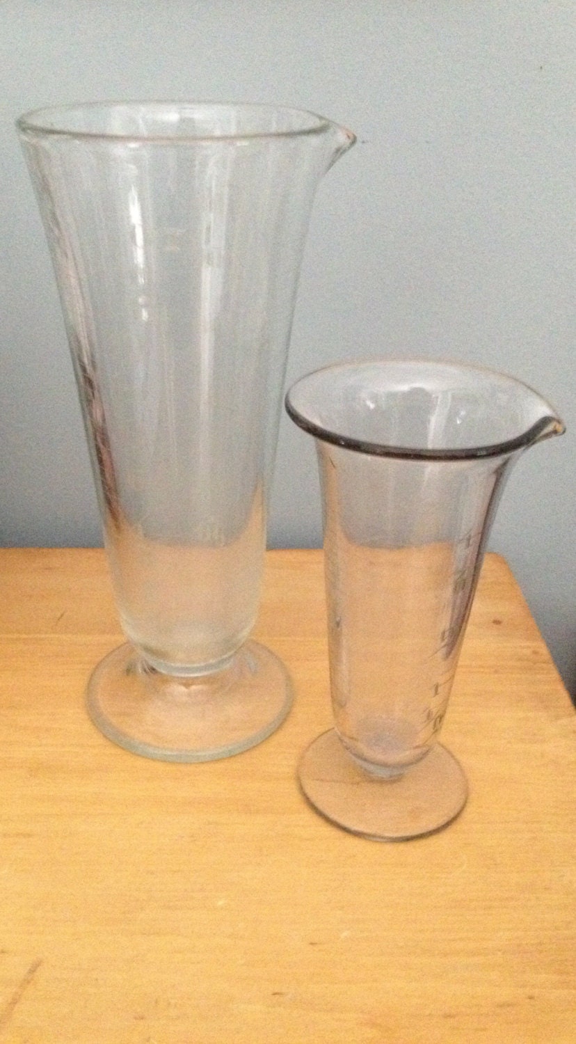 Vintage Glass Measuring Beaker Apothecary Pharmaceutical