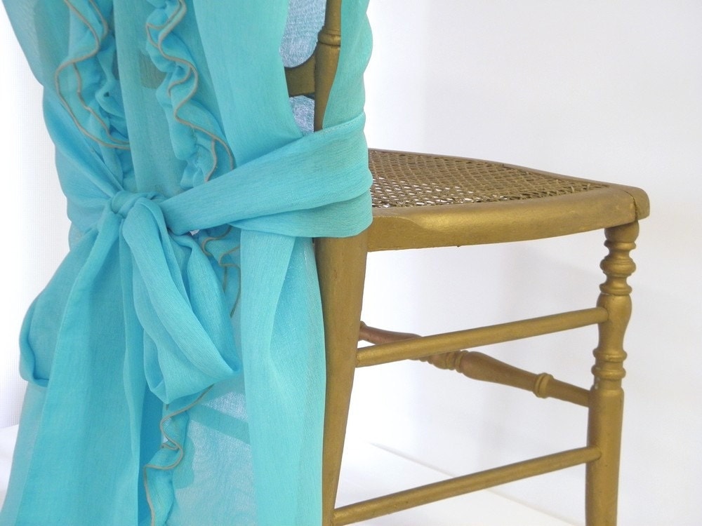 Wedding chair cover sky blue decoration beach event planing