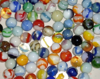 100 Antique Marbles, 1920's-1950's, Peltier, Akro, Vitro, Master, Marble King, Etc. Worth Hundreds of Dollars